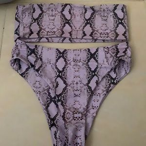 shein purple snake skin bikini